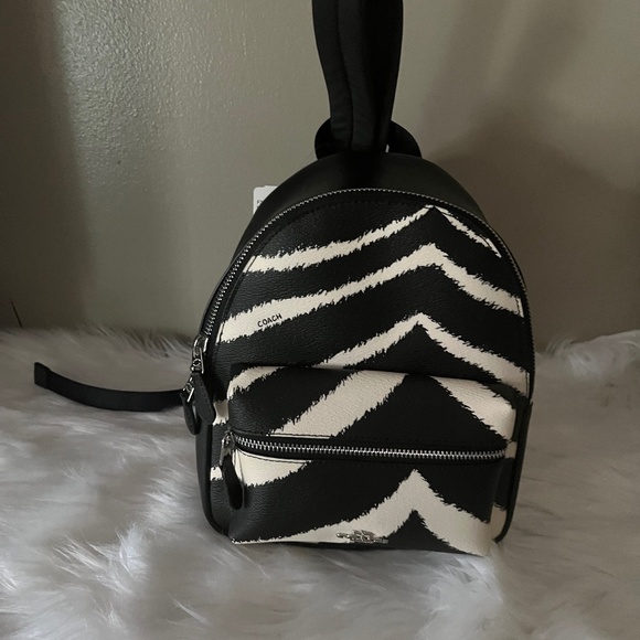 Coach Zebra Mini Charlie Backpack - Picture 1 of 5